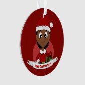 Aangepaste cartoon kerstmeisje ornament (voorkant)