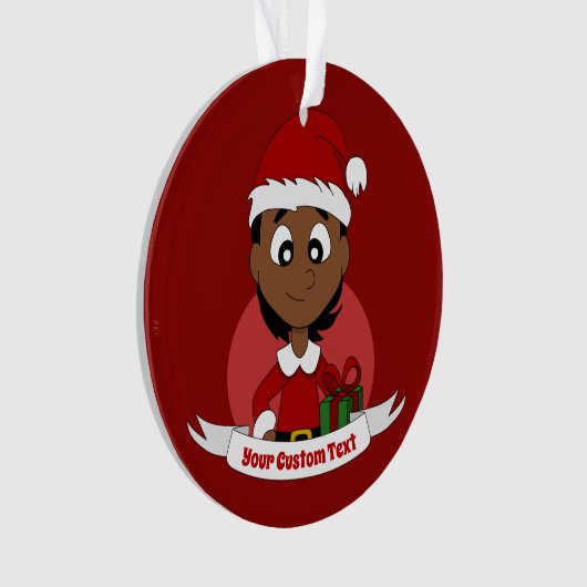 Aangepaste cartoon kerstmeisje ornament (voorkant)