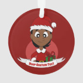 Aangepaste cartoon kerstmeisje ornament (achterkant)