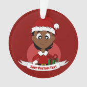 Aangepaste cartoon kerstmeisje ornament (voorkant)