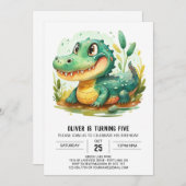 Aangepaste Cartoon Krokodil Verjaardag Kaart (Voorkant / Achterkant)