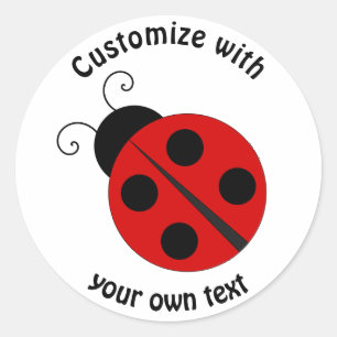 Aangepaste Cartoon Ladybug Ronde Sticker