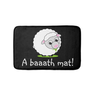 Aangepaste, cartoon leuke witte schapen: badmat