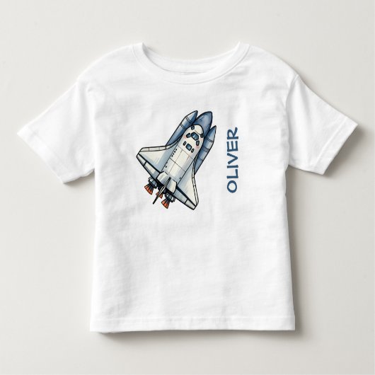 Aangepaste Cartoon Ruimteschip Cute Kinder Shirts (Voorkant)