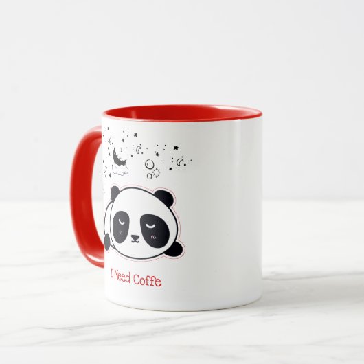 Aangepaste cartoon schattige Panda Koffie Mok (Voorkant links)