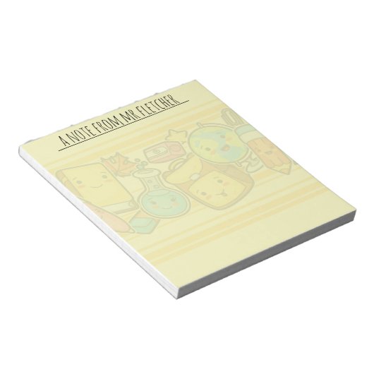 Aangepaste Cartoon School Supply Pattern Post-it Notitieblok (Schuin)
