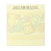 Aangepaste Cartoon School Supply Pattern Post-it Notitieblok (Voorkant)