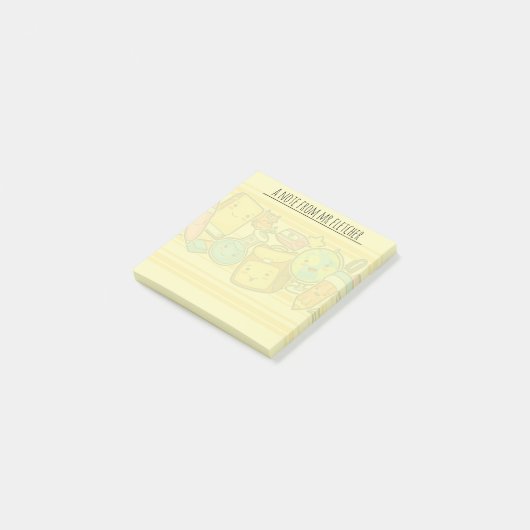 Aangepaste Cartoon School Supply Pattern Post-it Post-it® Notes (Schuin)