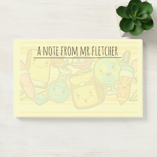 Aangepaste Cartoon School Supply Pattern Post-it Post-it® Notes (Kantoor)