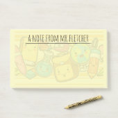 Aangepaste Cartoon School Supply Pattern Post-it Post-it® Notes (Op bureau)