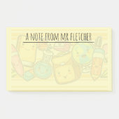 Aangepaste Cartoon School Supply Pattern Post-it Post-it® Notes (Voorkant)