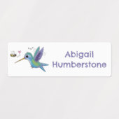 Aangepaste cartoon-tekening van een bij-hummingbir labels (Design 2)