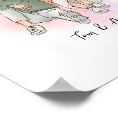 Aangepaste cartoon Valentijnsdag cadeau voor paar Poster (Hoek)