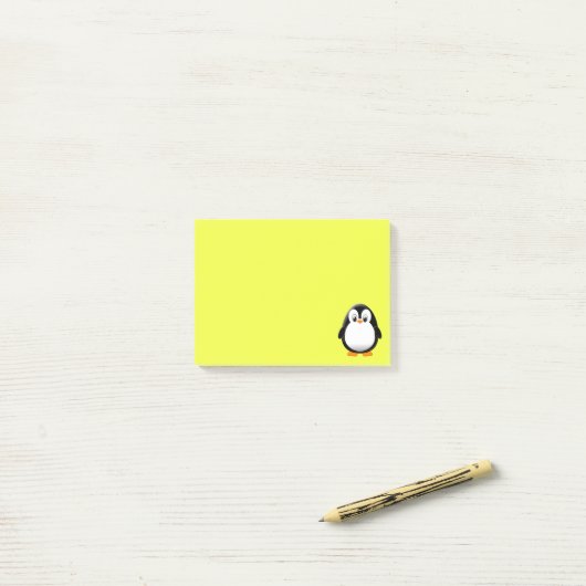 Aangepaste Cartoon van Cute Pinguïn Post-it® Notes (Op bureau)