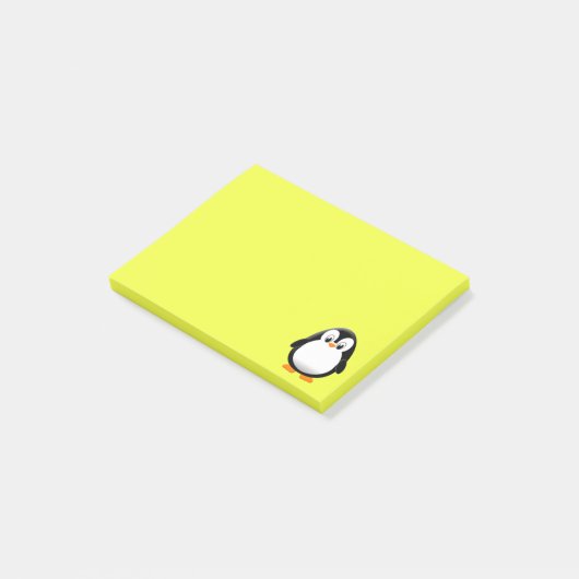 Aangepaste Cartoon van Cute Pinguïn Post-it® Notes (Schuin)