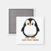 Aangepaste Cartoon van een Mooie Pinguïn Magneet (Voorkant / Achterkant)