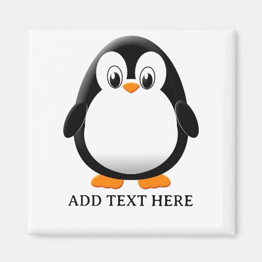 Aangepaste Cartoon van een Mooie Pinguïn Magneet (Voorkant)