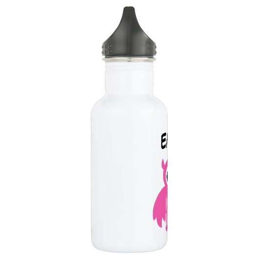 Aangepaste cartoon van schattige roze vogelvogels waterfles  (Links)