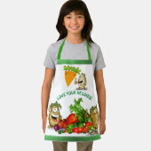 Aangepaste Cartoon Veggies Kinderen Apron Schort (Insitu)