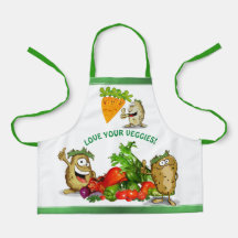 Aangepaste Cartoon Veggies Kinderen Apron