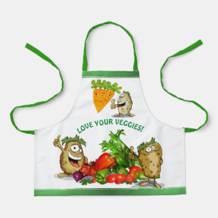 Aangepaste Cartoon Veggies Kinderen Apron Schort