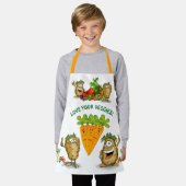 Aangepaste Cartoon Veggies Kinderen Apron Schort (Gedragen)