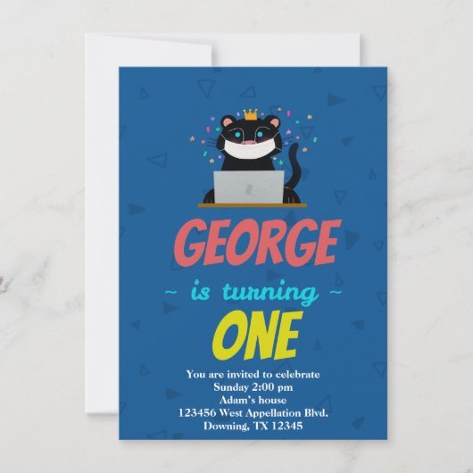 Aangepaste Cartoon voor Kind Black Panther Mask Kaart (Voorkant)