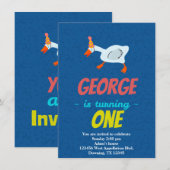 Aangepaste Cartoon voor kinderen met gans Kaart (Voorkant / Achterkant)