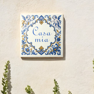 Aangepaste Casa Mia Mediterrane Cherubs Tegeltje