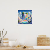 Aangepaste Cascading Waterval Wall Poster (Keuken)