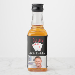 Aangepaste Casino 40e Verjaardag Mini Alcohol Favo Likeurfles Etiket