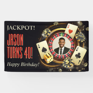 Aangepaste Casino Feest Banner, Vegas Feest Foto Spandoek