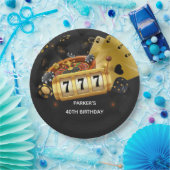 Aangepaste Casino Night Party Zwart Goud Papieren Bordje (Feest)