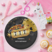 Aangepaste Casino Night Party Zwart Goud Papieren Bordje (Feest)