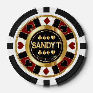 Aangepaste Casino Poker Chip Las Vegas - Rood / Go