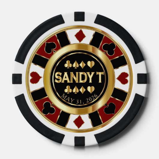Aangepaste Casino Poker Chip Las Vegas - Rood / Go (Voorkant)