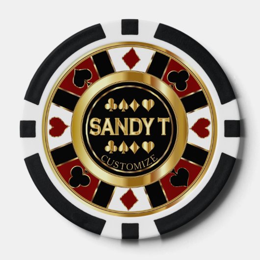 Aangepaste Casino Poker Chip Las Vegas - Rood / Go (Voorkant)