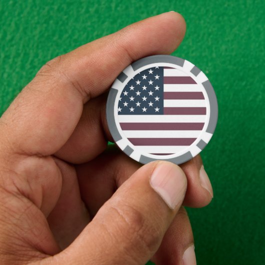 Aangepaste casino poker chips met Amerikaanse vlag (Hand)