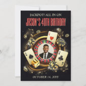 Aangepaste Casino Verjaardagsfeest Uitnodiging Met (Voorkant)