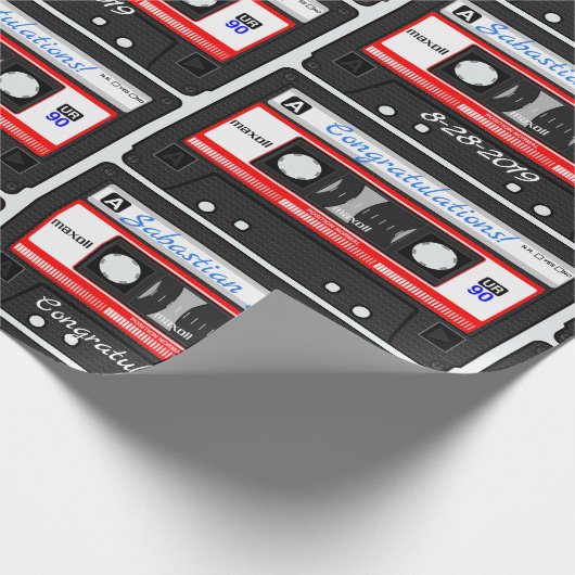 Aangepaste Cassette Mixtape Aangepaste Naam, Geleg Cadeaupapier (Hoek)