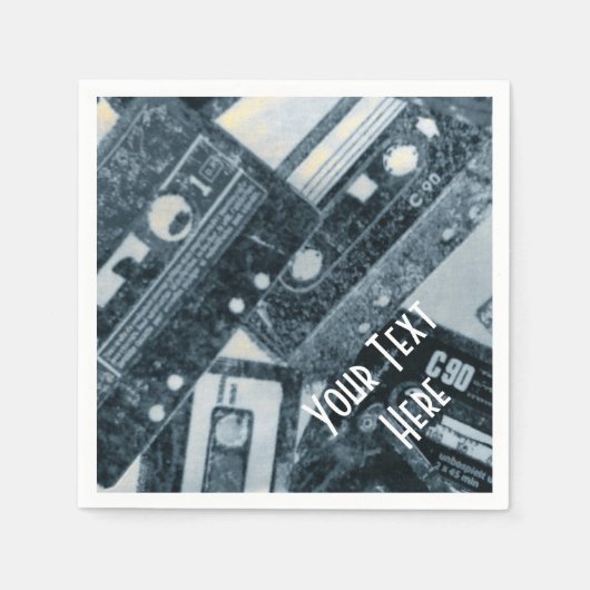 Aangepaste Cassettebandjes Napkins Servet (Voorkant)