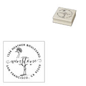 Aangepaste Cassowary Bird Retour Adres Familienaam Rubberstempel (Gestempeld)