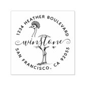Aangepaste Cassowary Bird Retour Adres Familienaam Zelfinktende Stempel (Design)