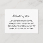 Aangepaste, Casual DIY Black & White Weddenschap Informatiekaartje (Achterkant)