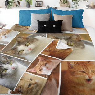 Aangepaste Cat 8-foto gepersonaliseerd Fleece Deken