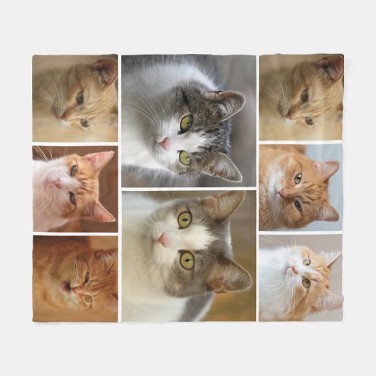 Aangepaste Cat 8-foto gepersonaliseerd Fleece Deken (Voorkant (Horizontaal))