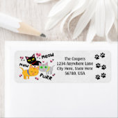 Aangepaste Cat Art retour adreslabels Etiket (Insitu)