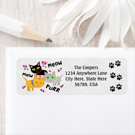 Aangepaste Cat Art retour adreslabels Etiket (Insitu)