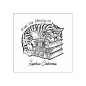 Aangepaste  Cat Bookplate Rubberstempel (Afrduk)