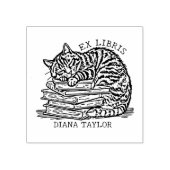 Aangepaste  Cat Bookplate Rubberstempel (Afrduk)